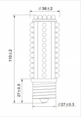 66 LED Kerze JDR E27 wei� 300 Lumen