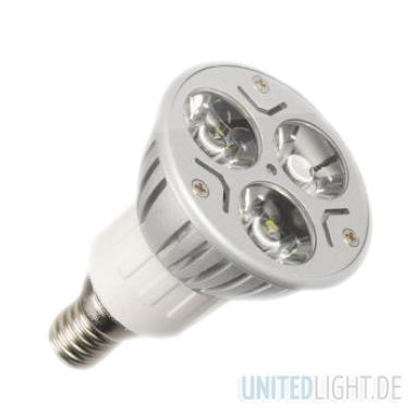 3x1 Watt Strahler E14 Wei� 230V