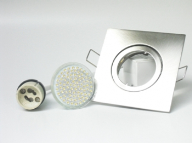 Einbaustrahler Set 80 LED GU10 + Einbaurahmen 4-eckig