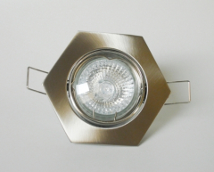Einbaurahmen 6-eckig eisengeb�rstet + Halogen Strahler