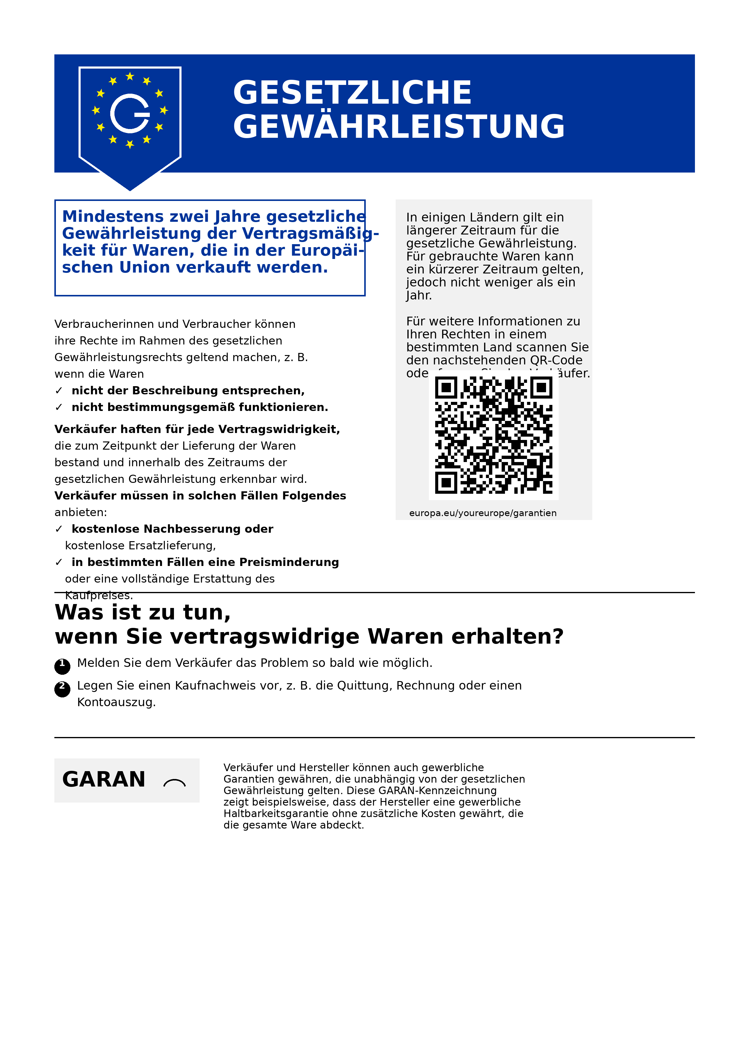 Informationen zum gesetzlichen Gew�hrleistungsrecht