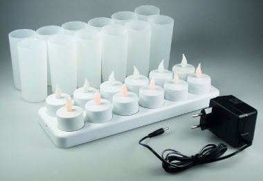 LED Teelichter, 12er Set, mit Windschutz
