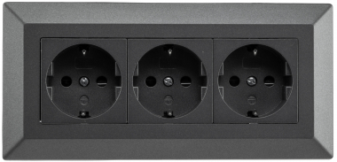 3-fach Steckdosenblock, anthrazit