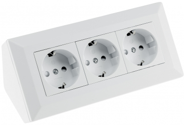 3-fach Steckdosenblock, wei matt