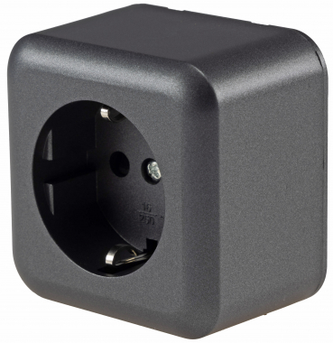 FASKO Schutzkontakt-Steckdose, Anthrazit