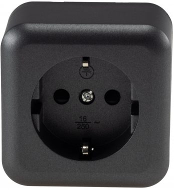FASKO Schutzkontakt-Steckdose, Anthrazit