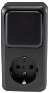 FASKO Kombi Steckdose Schalter,Anthrazit