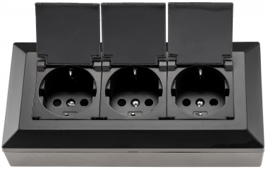 3-fach Steckdosenblock, schwarz