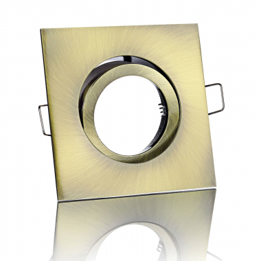 Einbaustrahler Altmessing 4-eckig Klickverschluss