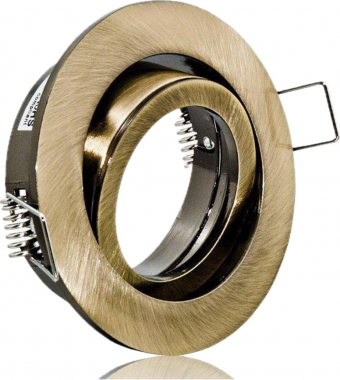 Einbaustrahler Altmessing Rund Klickverschluss