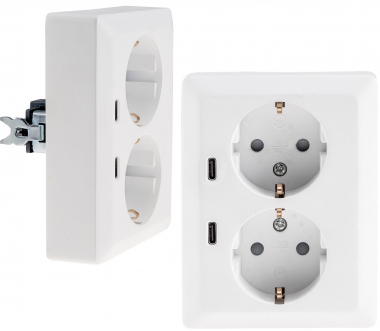 MILOS Schutzkontakt-Steckdose 2-fach