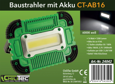 Baustrahler mit Akku CT-AB16