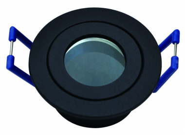 Aluminium Einbaustrahler Rund f�r MR11 Schwarz Matt IP44