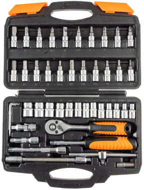 Steckschl�ssel- und Bitsatz, 46 teilig