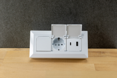 2-fach Steckdosenblock, USB-A+C, wei�