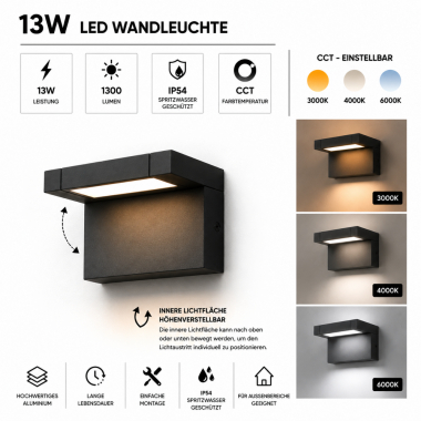 Wandleuchte Zeno 13W CCT Lichtfarbe einstellbar