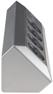 4-fach Steckdosenblock, USB-A+C, silber
