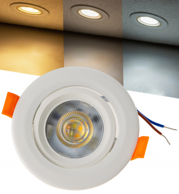 LED-Einbauleuchte Flat-36 CCT 5W 440lm, schwenkbar