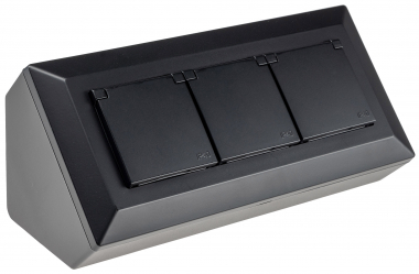 2-fach Steckdosenblock, USB-A+C, schwarz