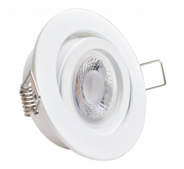 LED Einbaustrahler 5W 9 SMD GU10 + Einbaurahmen wei Rund schwenkbar