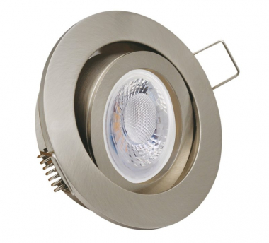 LED Einbaustrahler 5W 9 SMD GU10 + Rahmen eisengebrstet Rund schwenkbar