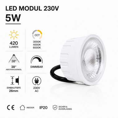 Bodeneinbauleuchte Aussen Einbaustrahler Eckig Flach mit 5W LED Modul 230V CCT IP67