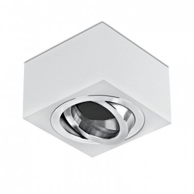 LED Decken Aufbaustrahler Alu wei eckig mit 5W LED Modul 230V warmwei dimmbar