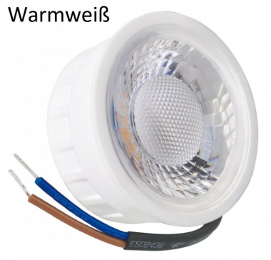 LED Decken Aufbaustrahler Alu gebrstet rund mit 5W LED Modul 230V warmwei dimmbar