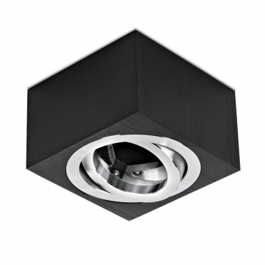 LED Decken Aufbaustrahler Alu schwarz eckig mit 5W LED Modul 230V warmwei dimmbar
