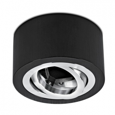 LED Decken Aufbaustrahler Alu schwarz rund mit 5W LED Modul 230V warmwei dimmbar