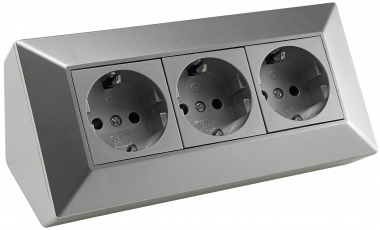 3-fach Steckdosenblock, silber