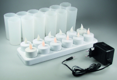 LED Teelichter, 12er Set, mit Windschutz