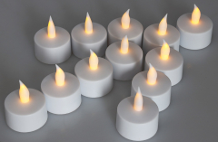 LED Teelichter, 12er Set, mit Windschutz