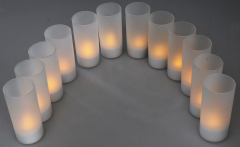 LED Teelichter, 12er Set, mit Windschutz