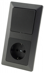 MILOS Set Steckdose + Schalter + Rahmen