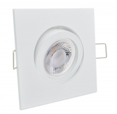 LED Einbaustrahler 5W 9 SMD GU10 + Einbaurahmen 4-eckig weiß schwenkbar