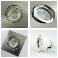 LED Einbaustrahler Eisengebrstet viereckig mit 5W 230V GU10 Leuchtmittel
