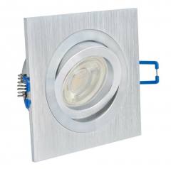 LED Einbaustrahler 5W 9 SMD GU10 + Einbaurahmen Alu Eckig Bicolor schwenkbar