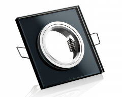 Kristall Einbaustrahler viereckig 4-eckig Schwarz f�r GU10 u. MR16