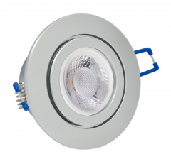 IP44 GU10 LED Feuchtraum Einbaustrahler Set 5W Chrom rund 230V