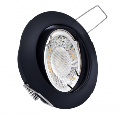 Einbaustrahler mit 5W LED Modul dimmbar Einbauspot schwarz Rund schwenkbar 30mm Einbautiefe