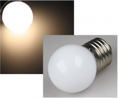 LED Tropfenlampe E27, 40mm Ø, warmweiß