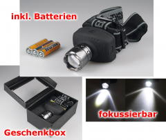 LED-Stirnlampe mit fokussierbarer 1W LED