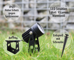 Gartenstrahler Set mit 4 Spots